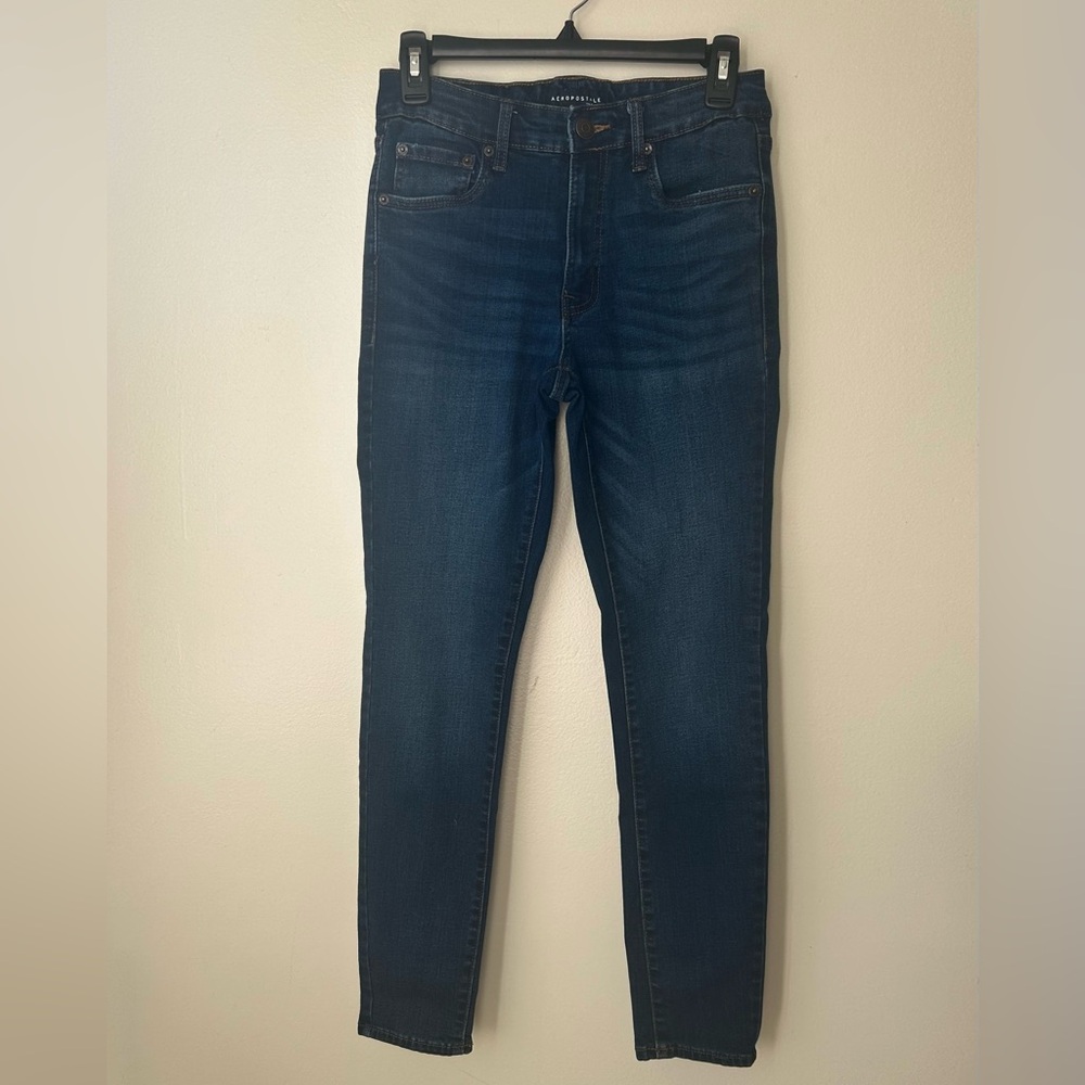 Aeropostale Women's Dark Blue Stretch Jeggings